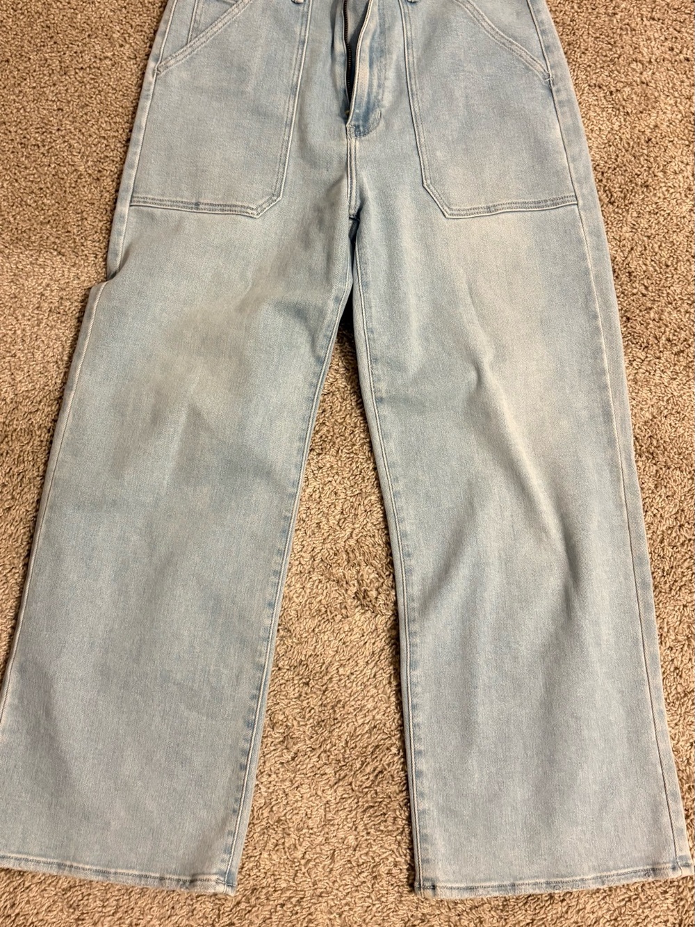 Light Wash Straight Leg Denim Pants